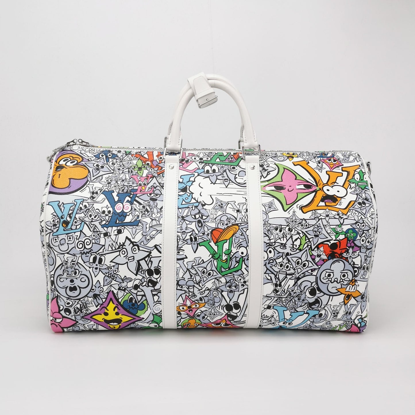 Louis Vuitton Comics Keepall 50 Multi-color White Travel Bag