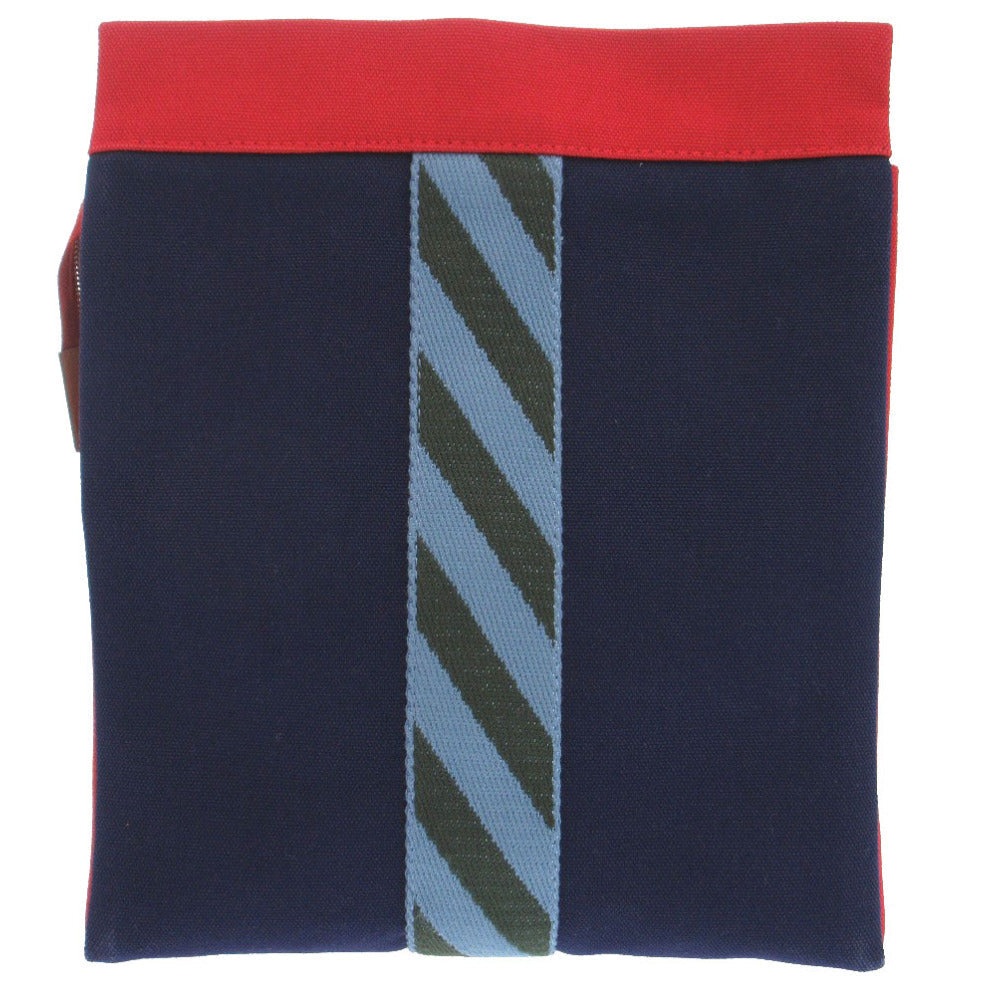 Clutch Bag , Cotton Navy Jimetu Jumping Canvas