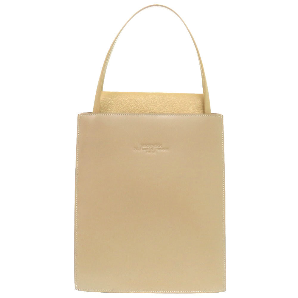 Hermes Tote Bag Box Calf Chevre Lucy Mm Women Beige
