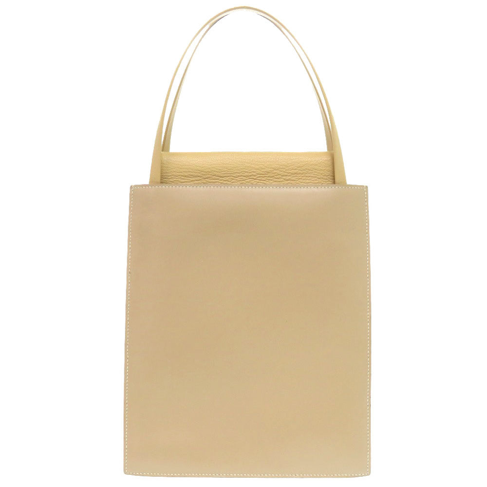 Hermes Tote Bag Box Calf Chevre Lucy Mm Women Beige