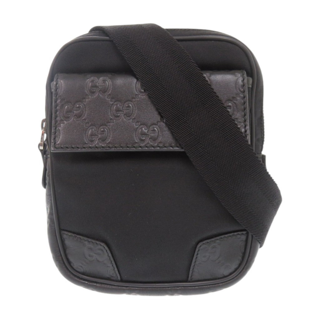 Gucci Waist , Guccisima Leather Nylon Black Handbag