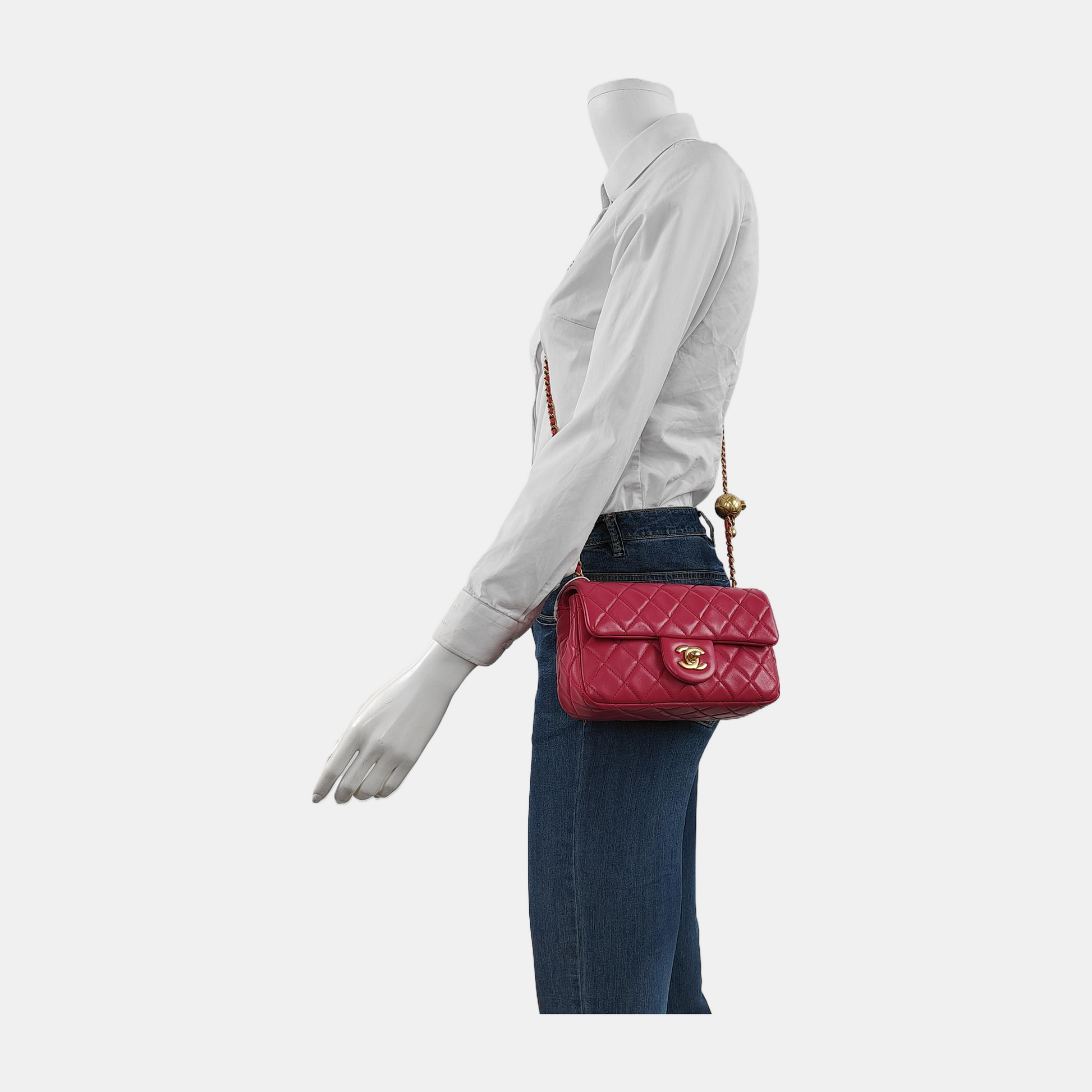 Chanel Classic Flap Rectangular Coco Crush Rose Pink Gold Mini Bag