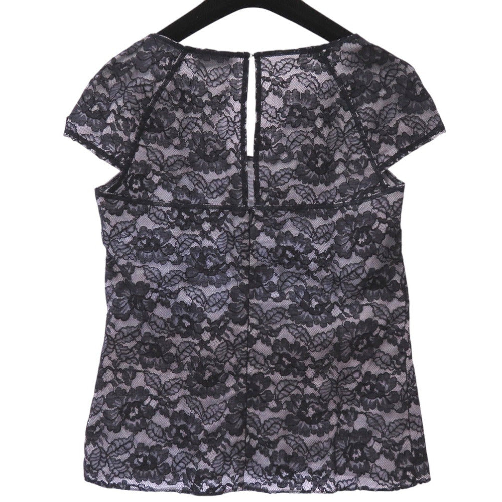 Chanel blo cotton Navy Camellia lace floral Handbag