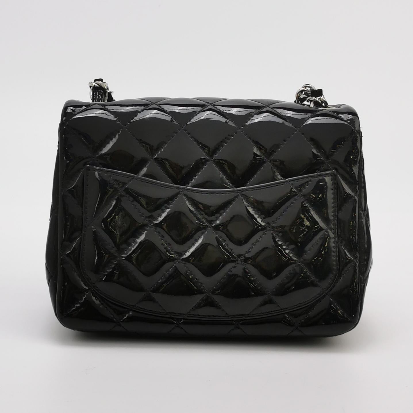 Chanel Classic Flap Square Patent Lambskin Black Crossbody Bag Crossbody Bag