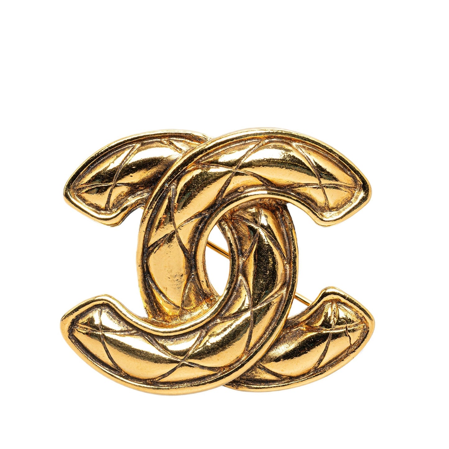 CHANEL CC Quilted Brooch Costume Brooch