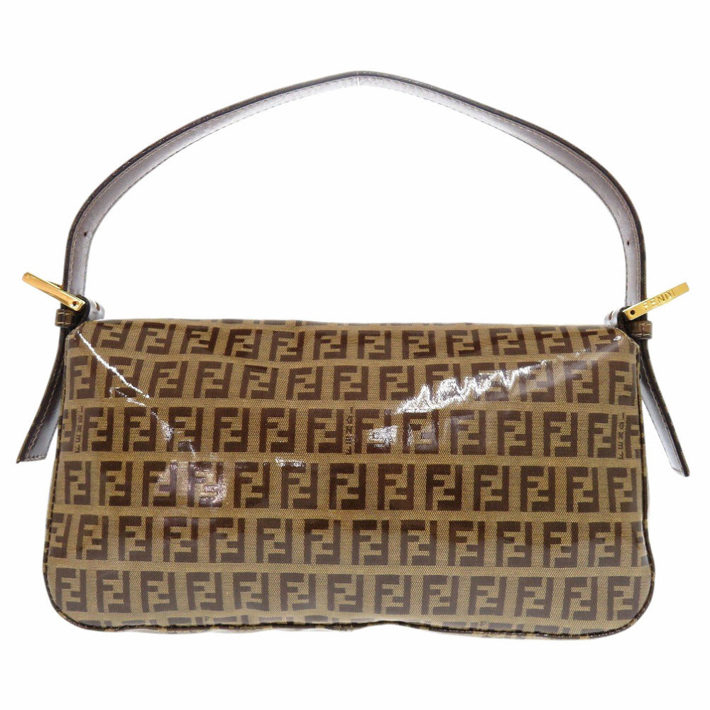 Fendi Handbag Coated Zucchino Mamma Women Canvas Brown Bucket Bucket Bag