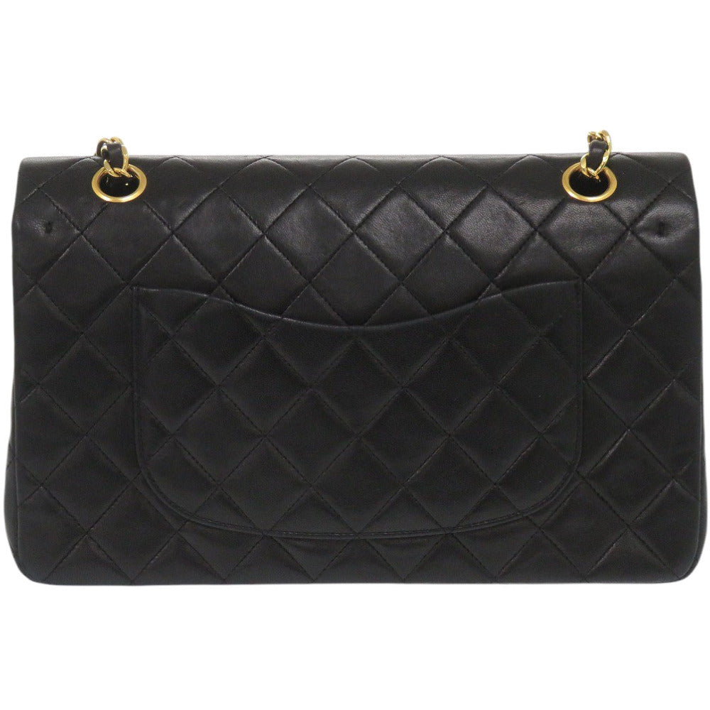 Chanel lambskin Matelasse 25 double flap COCO Black Shoulder Bag