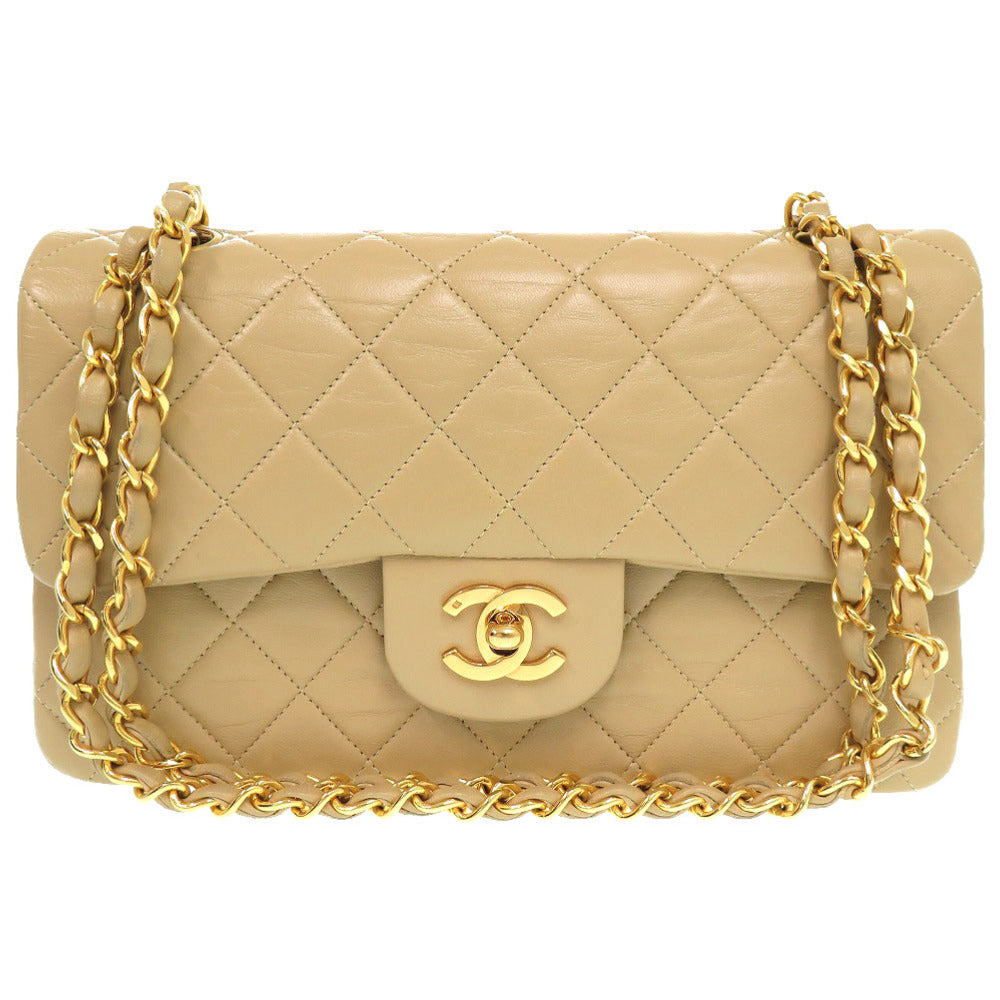 Chanel lambskin Matelasse 23 Double Flap COCO Beige Shoulder Bag