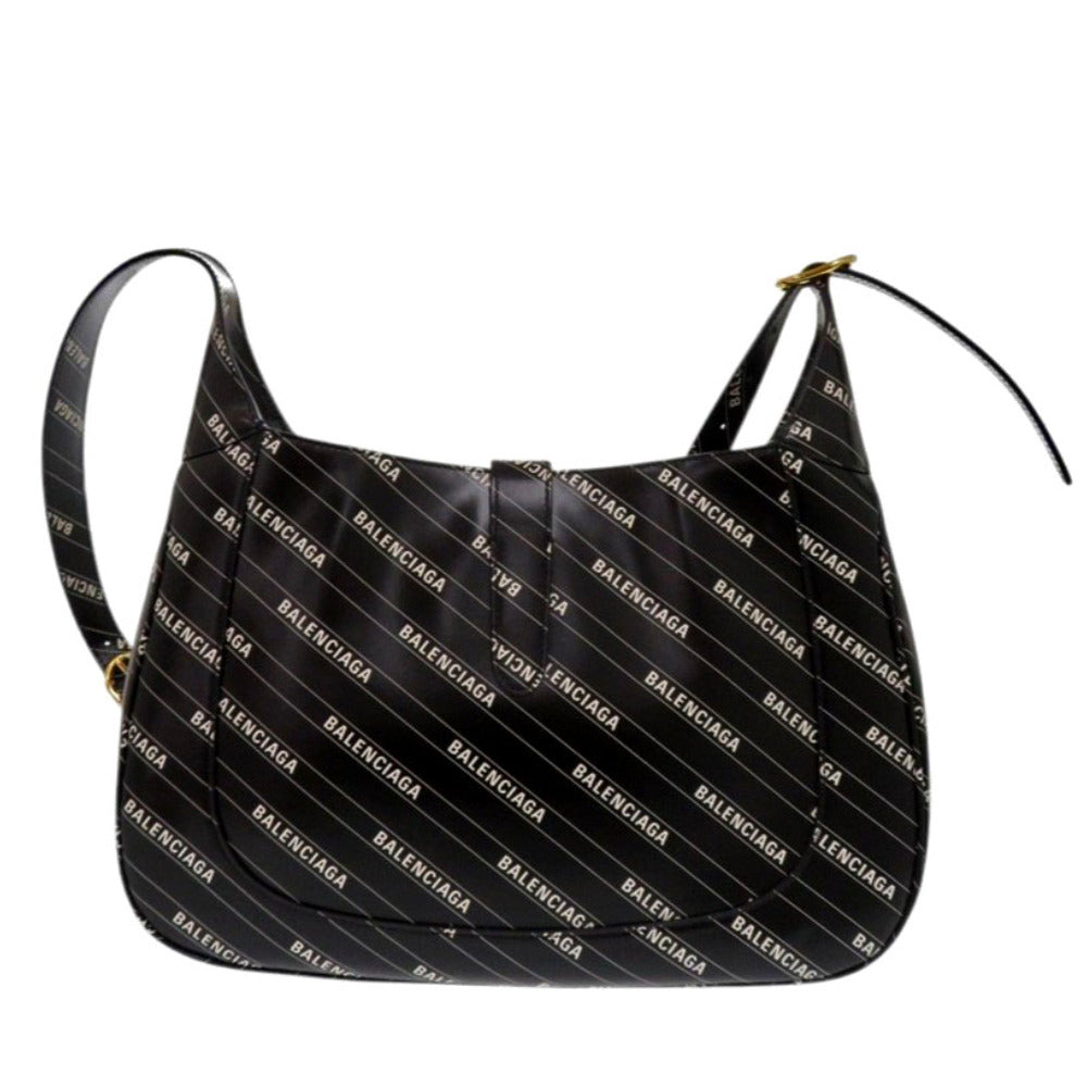 Gucci Hacker Project Balenciaga Collaboration Jackie Leather Black Shoulder Bag
