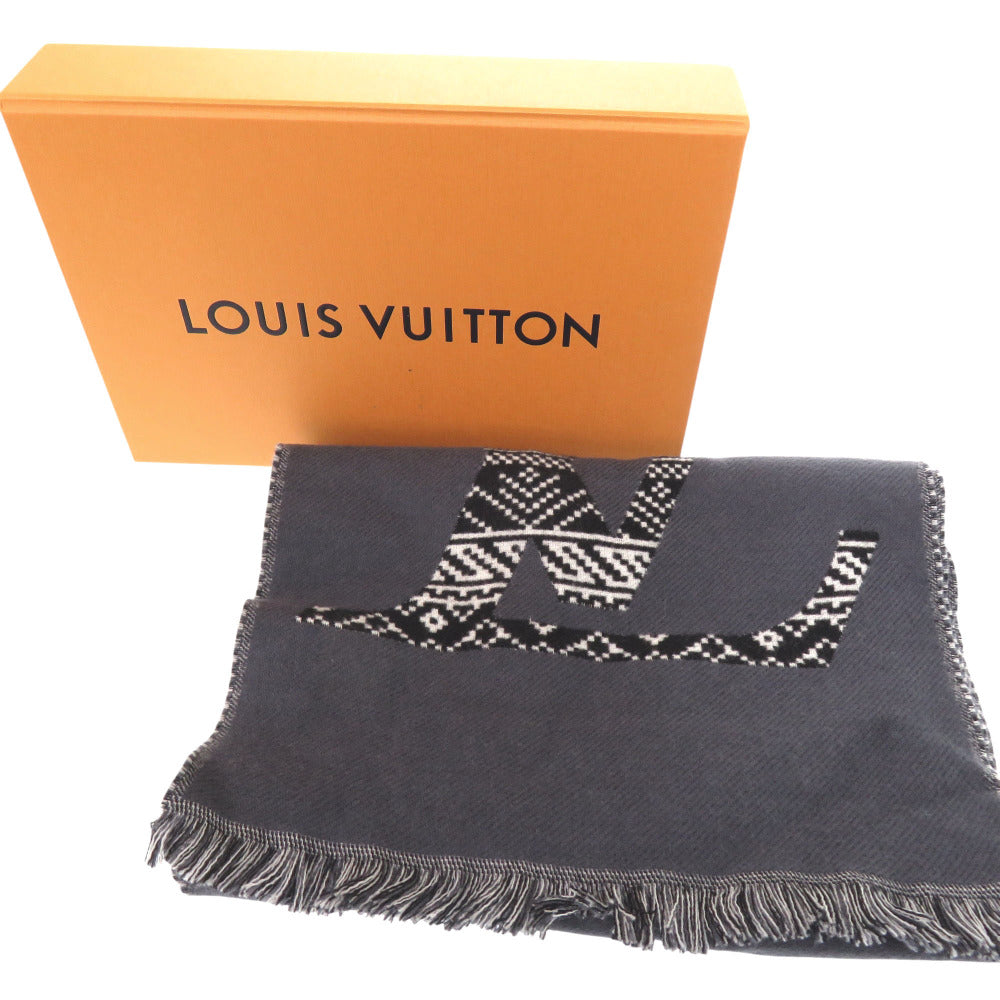 Louis Vuitton Scarf M77947 Escharp Two-Sided Scarf Monogram Wool Gray Apparel