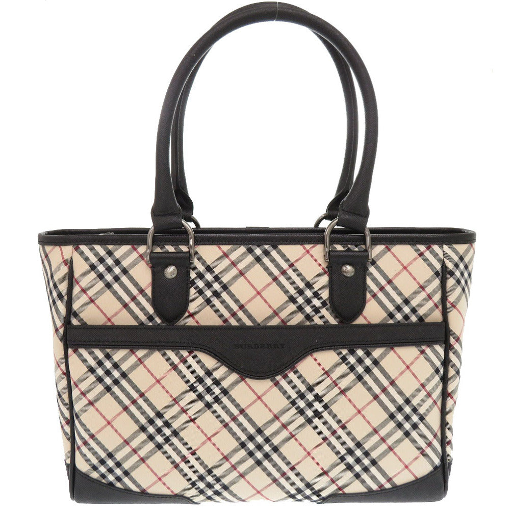 Burberry Nova Check Women Handbag Leather Canvas Beige Travel Bag
