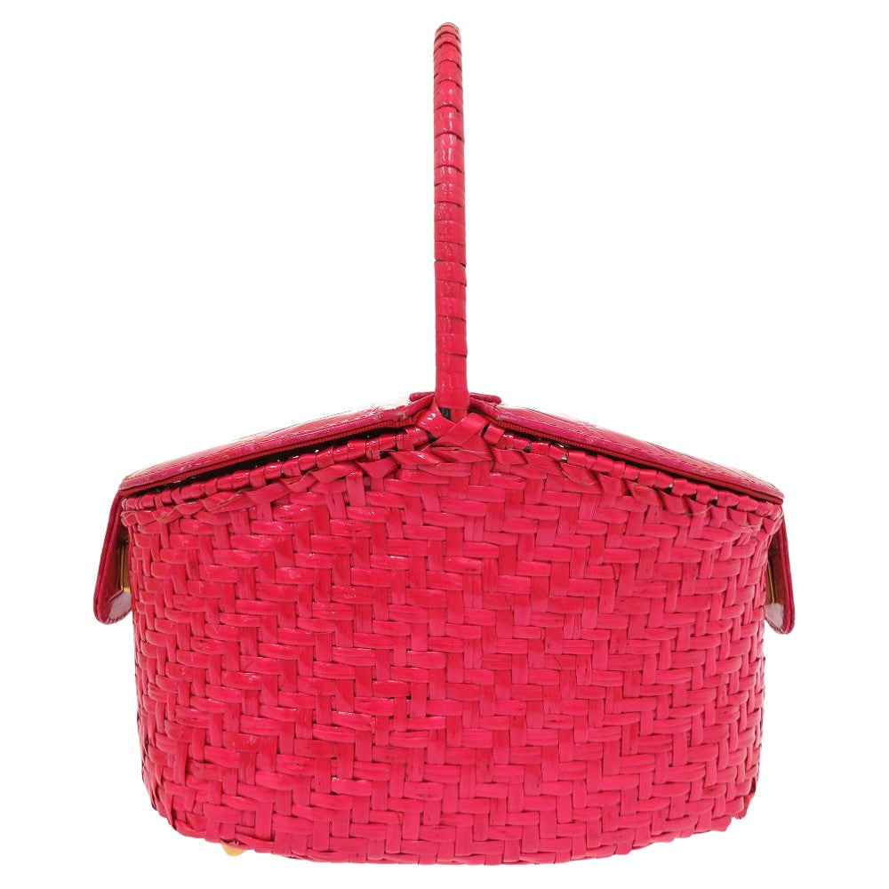 Fendi Handbag Straw Bag Vanity Bag Women Pink Basket Travel Bag