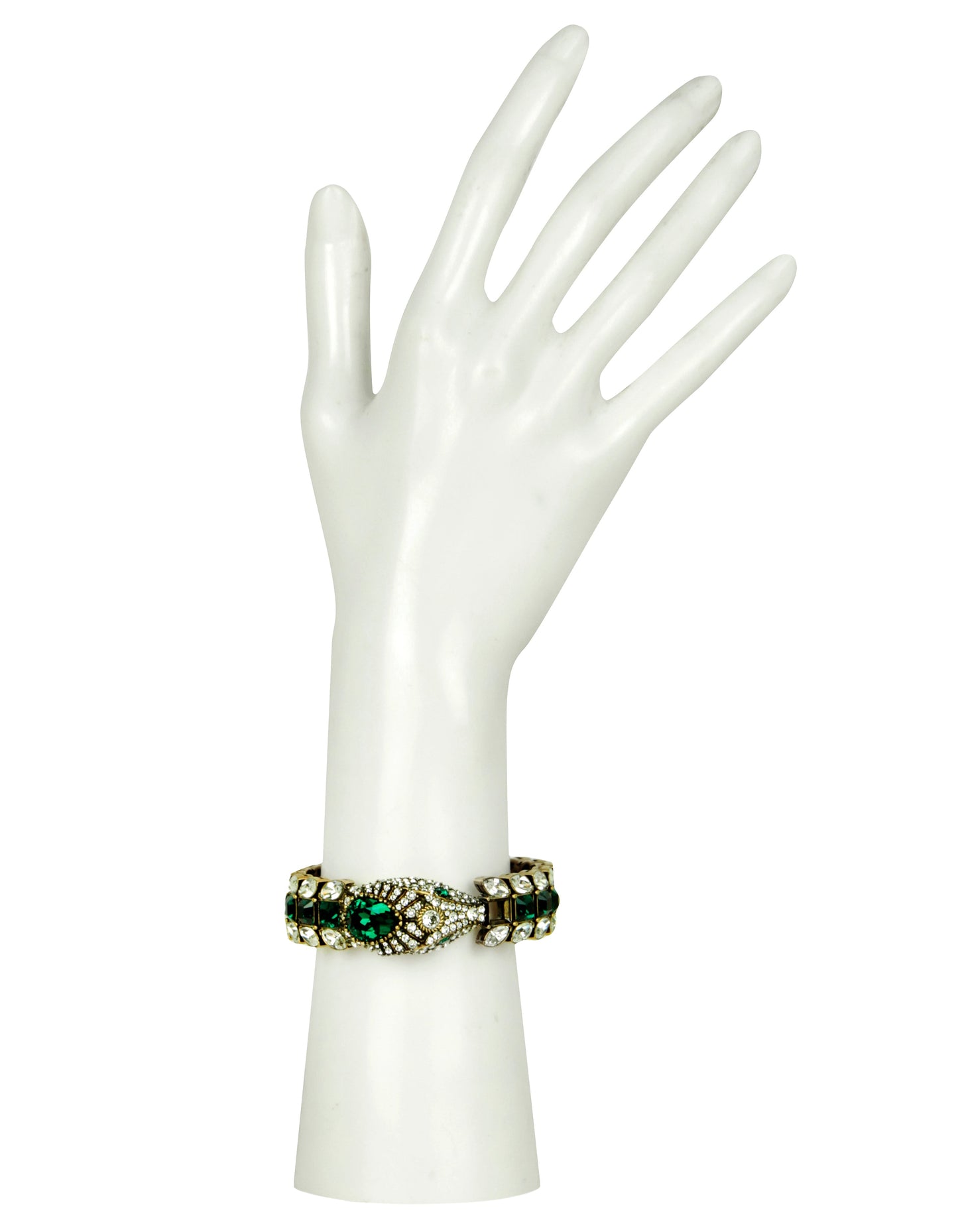Gucci Green/White Crystal Snake Bracelet