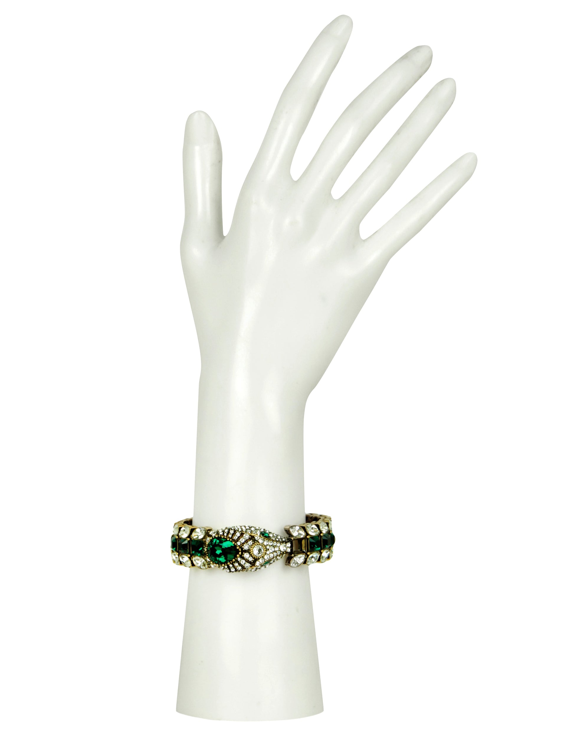 Gucci Green/White Crystal Snake Bracelet