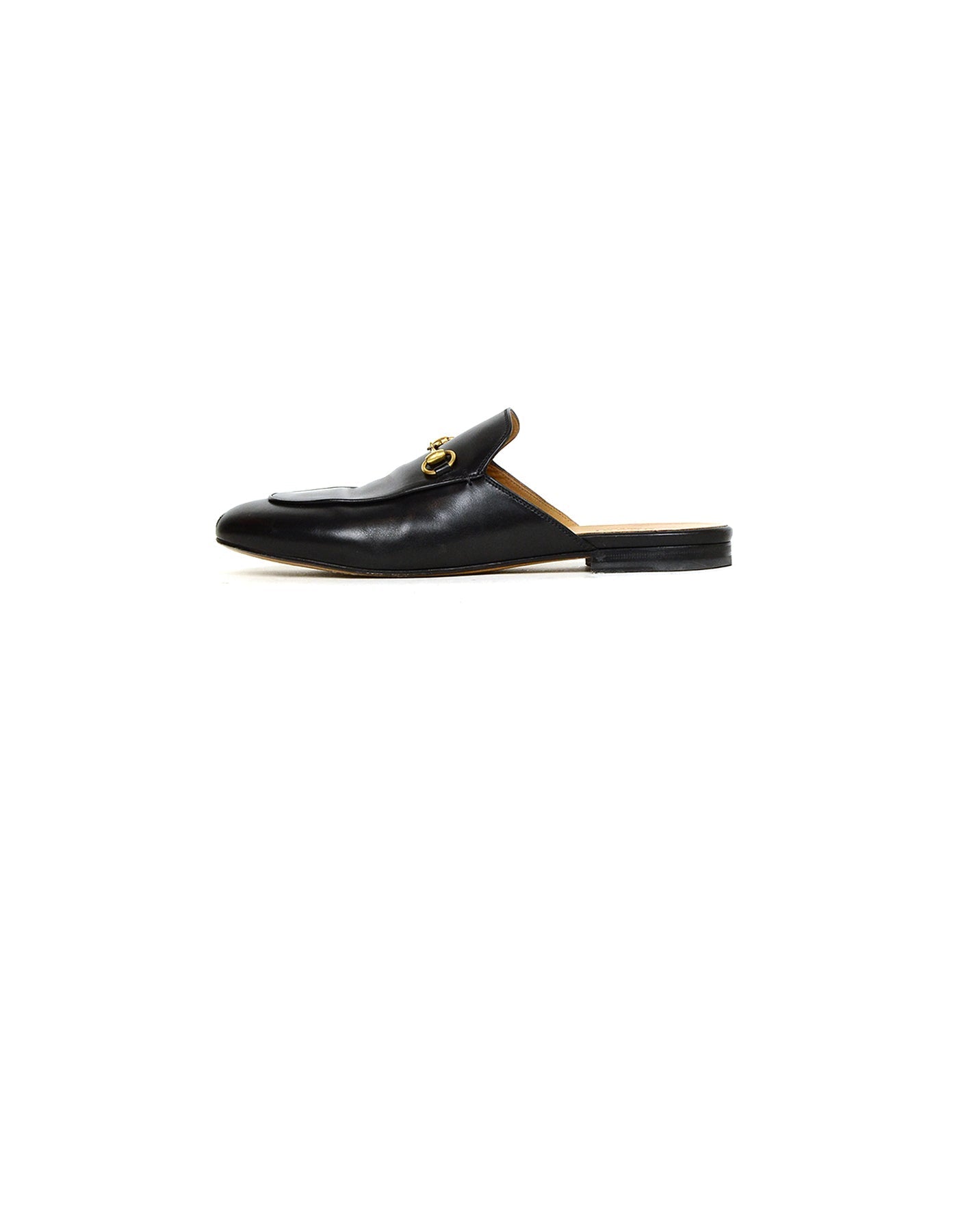 Gucci Black Leather Princetown Mules sz 40.5