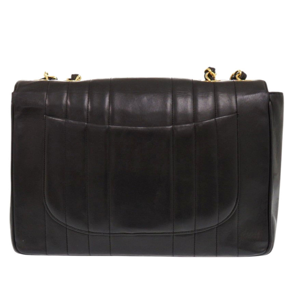 Chanel lambskin Mademoiselle Deca Matelasse COCO Mark Black Shoulder Bag