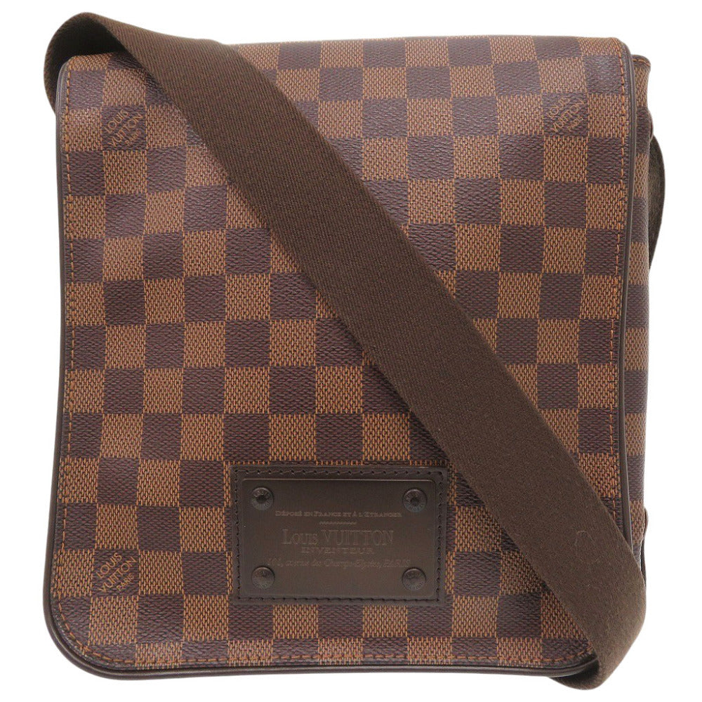 Louis Vuitton N51210 Damier Ebene Damier Brooklyn Canvas Shoulder Bag