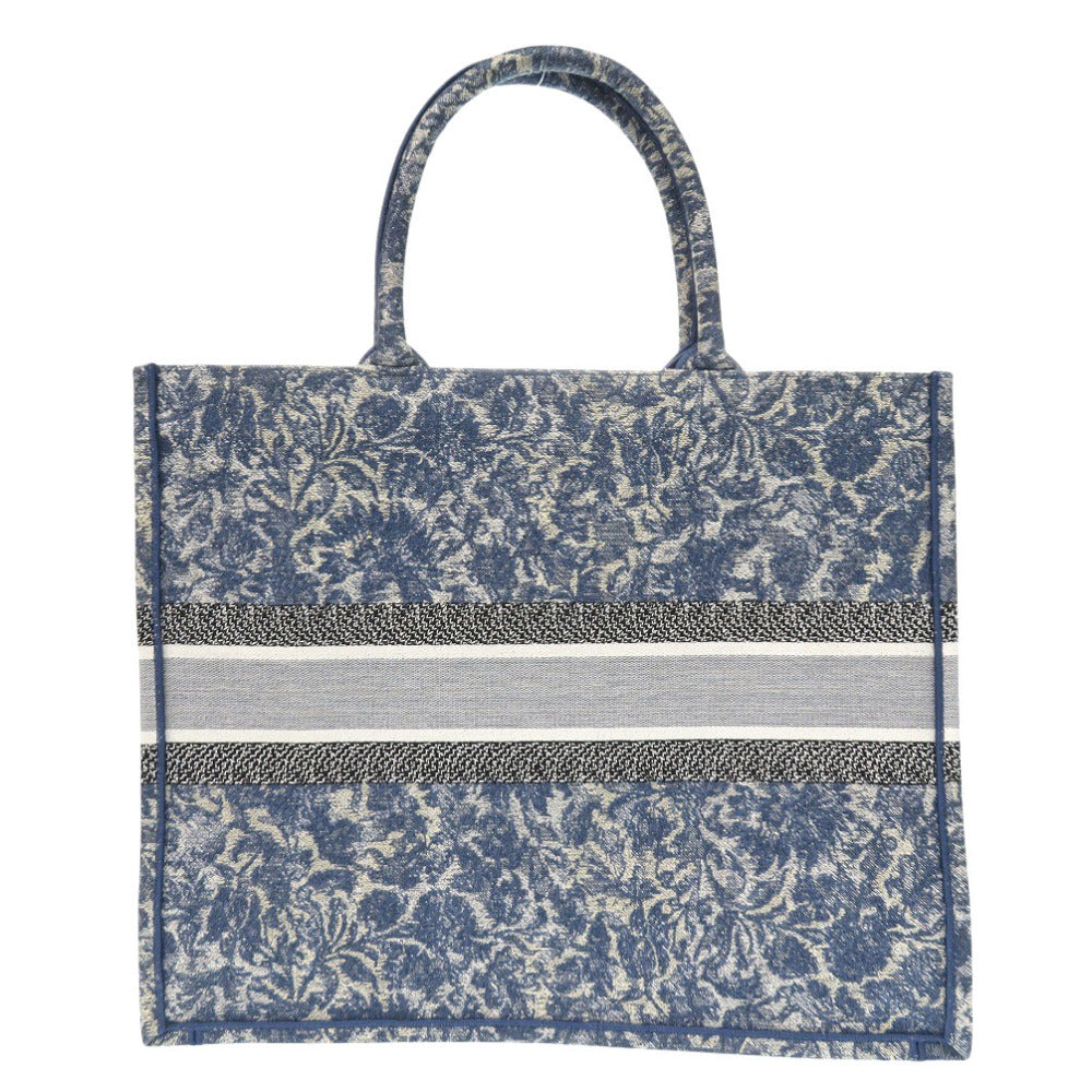 Dior Christian Tote Bag Book Tote Women Canvas Blue