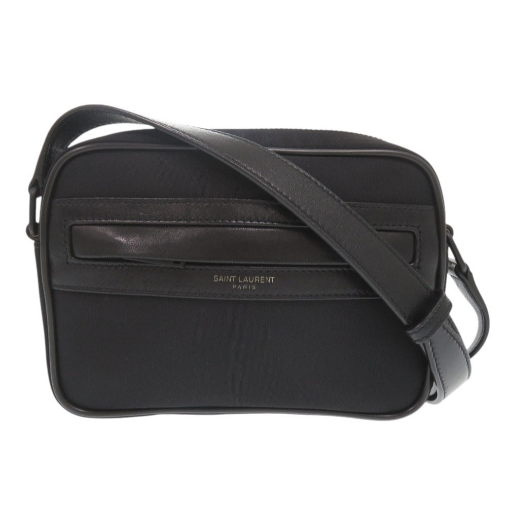 Saint Paris Shoulder Bag Lambskin Camera Bag Nylon Black Crossbody Bag