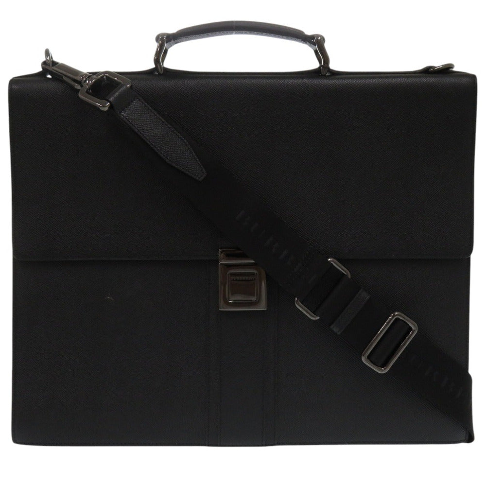 Burberry Business Bag 2Way Unisex Unisex Leather Black Travel Bag