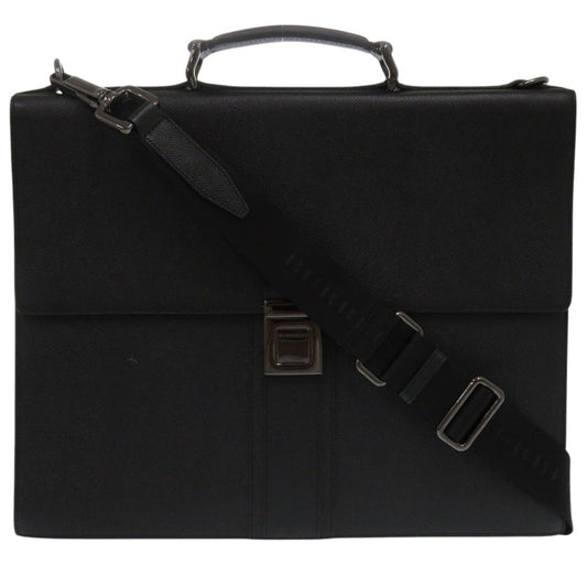 Burberry Business Bag 2Way Unisex Unisex Leather Black Travel Bag