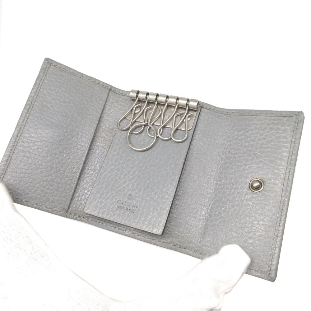 Gucci Key holder six hooks Leather Gray Marmont Key Chain