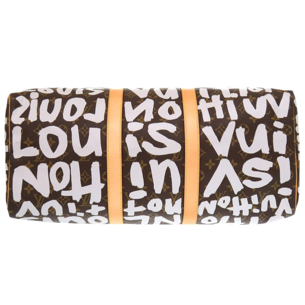 Louis Vuitton Boston Duffel M92197 graffiti Keepall Monogram Canvas Brown Travel Bag