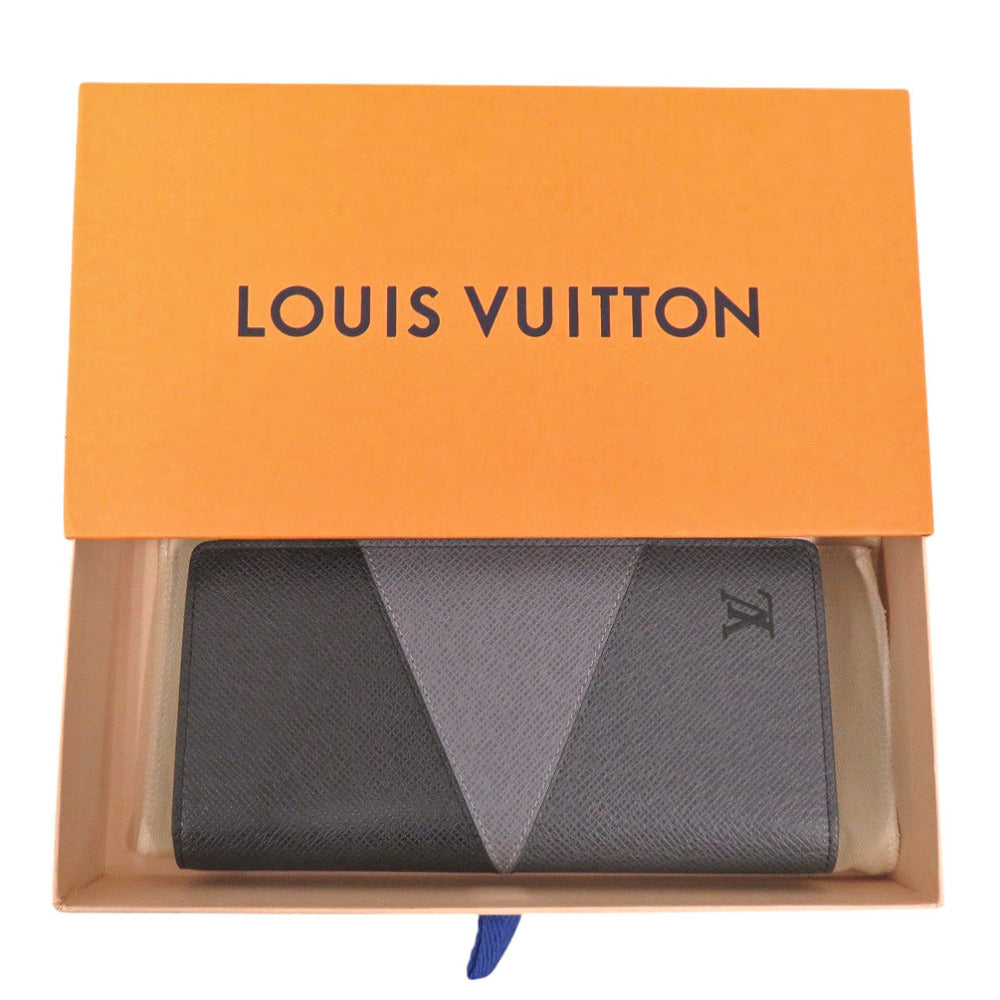 Louis Vuitton Long Purse M30715 Taiga Gray Wallet Case