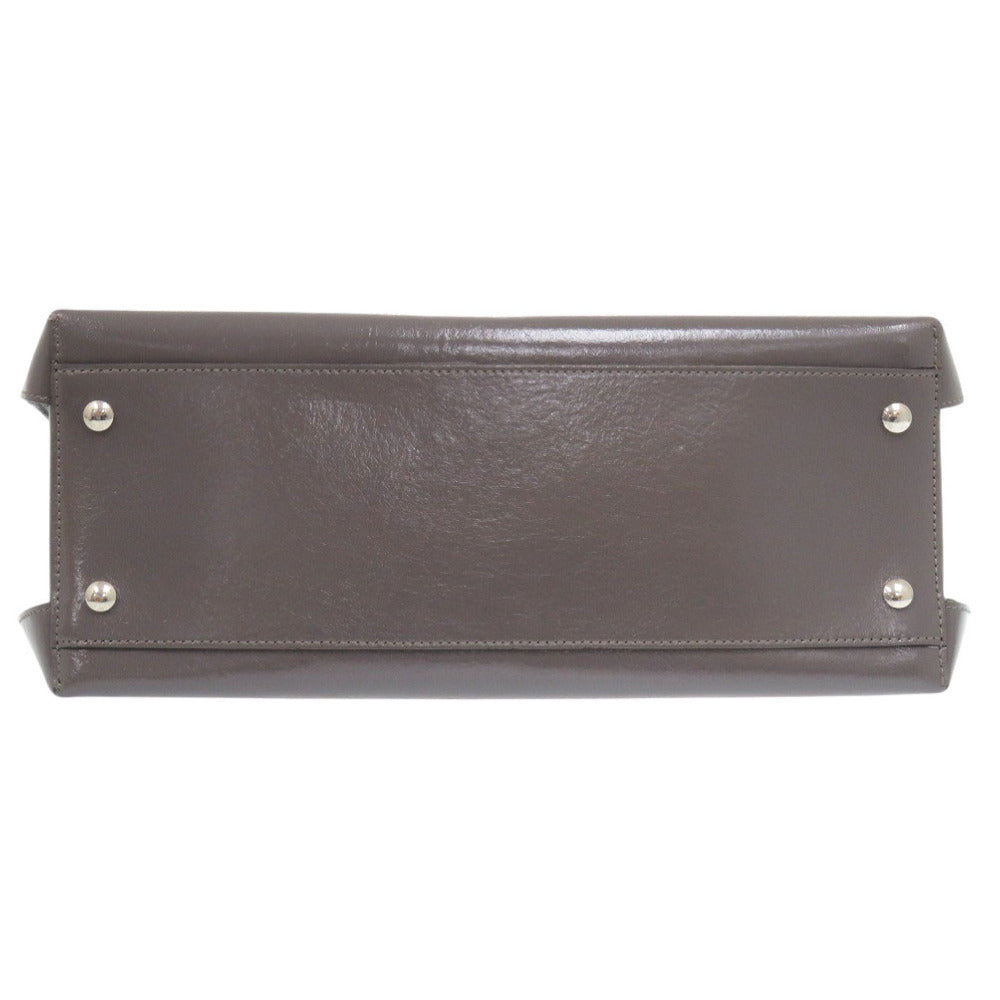 Burberry Shoulder Bag Enamel 2Way Soft Banner Women Gray