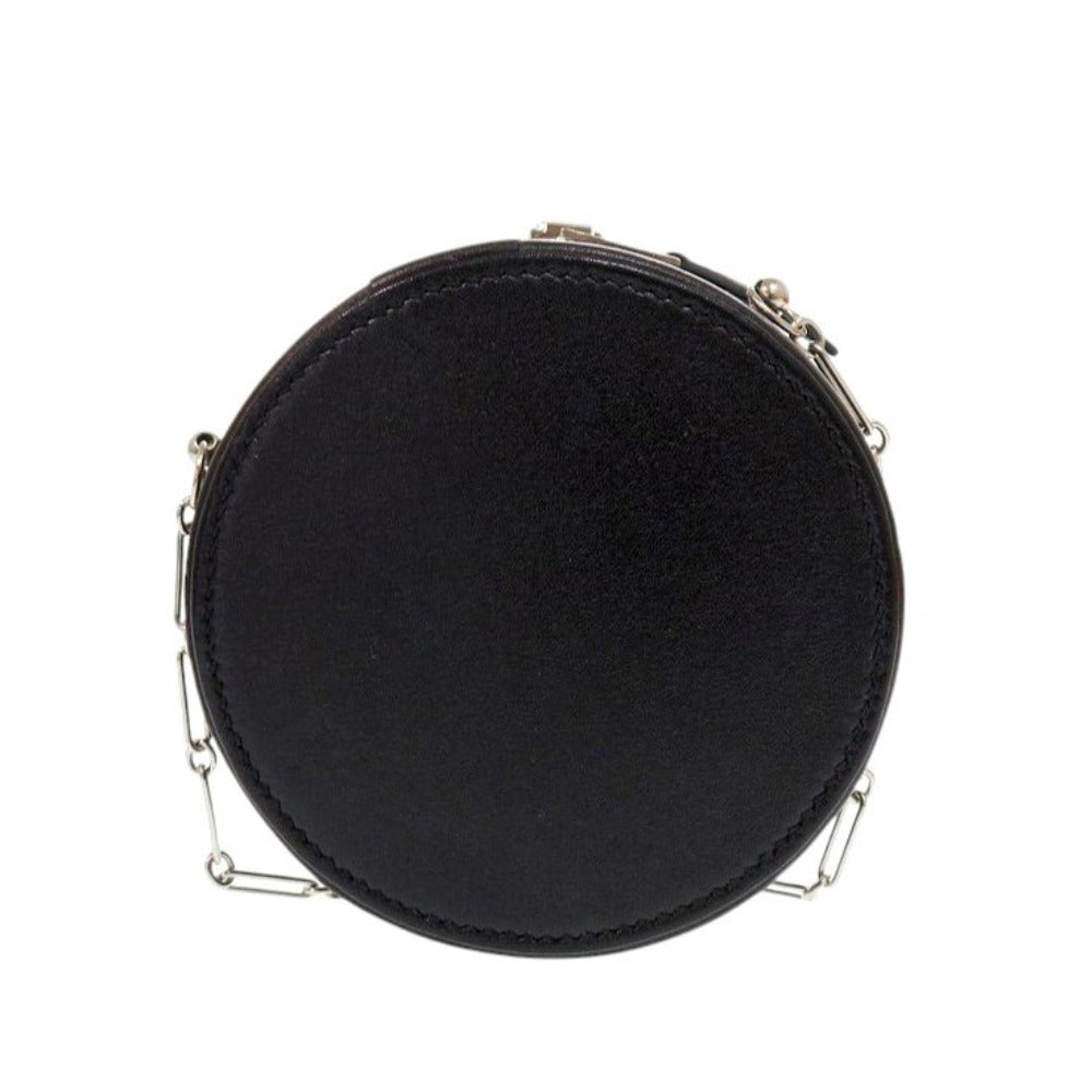 Hermes Shoulder Bag Calfskin Villandry Women Black Micro