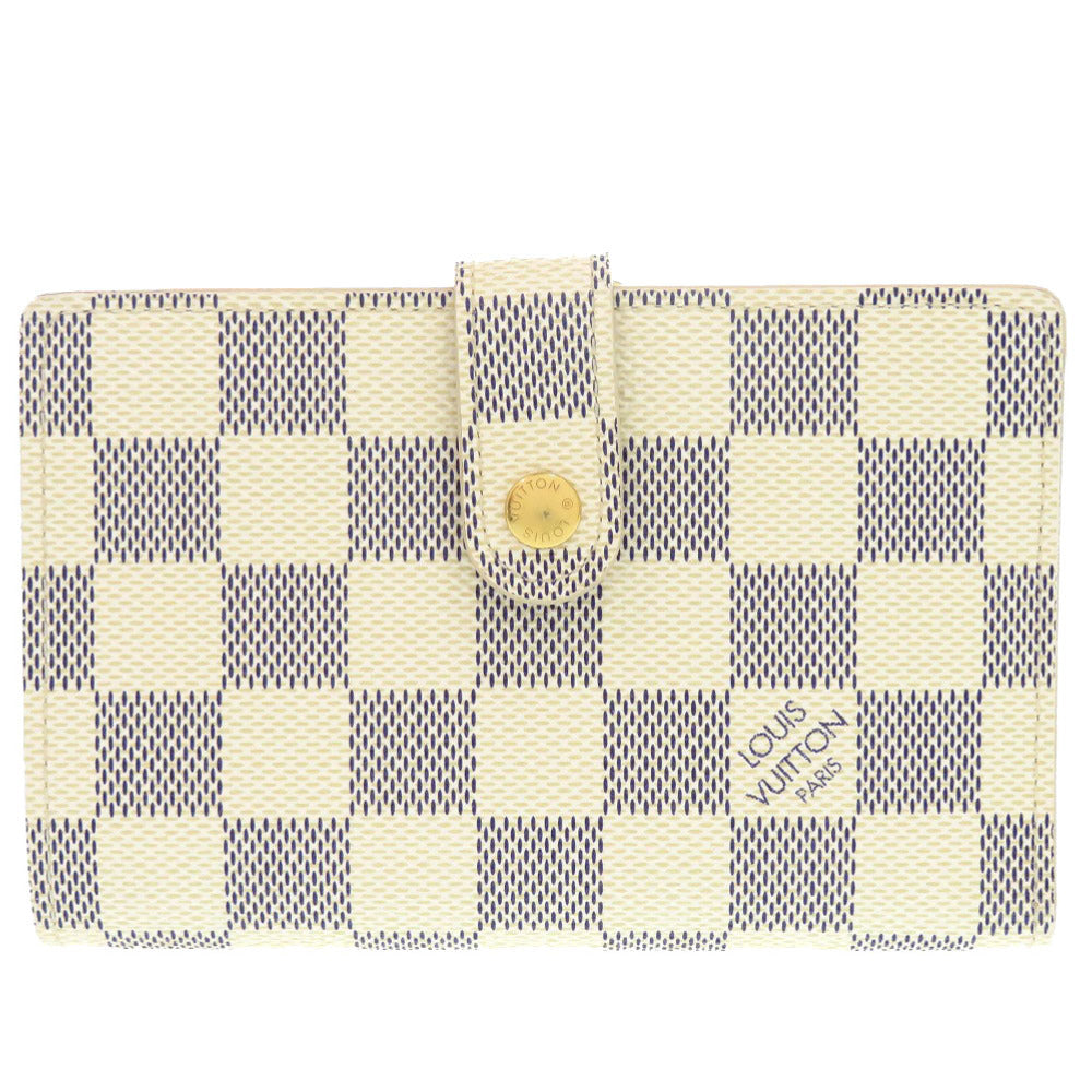 Louis Vuitton Bifold N61676 Damier Azur Damier Canvas White Wallet Case