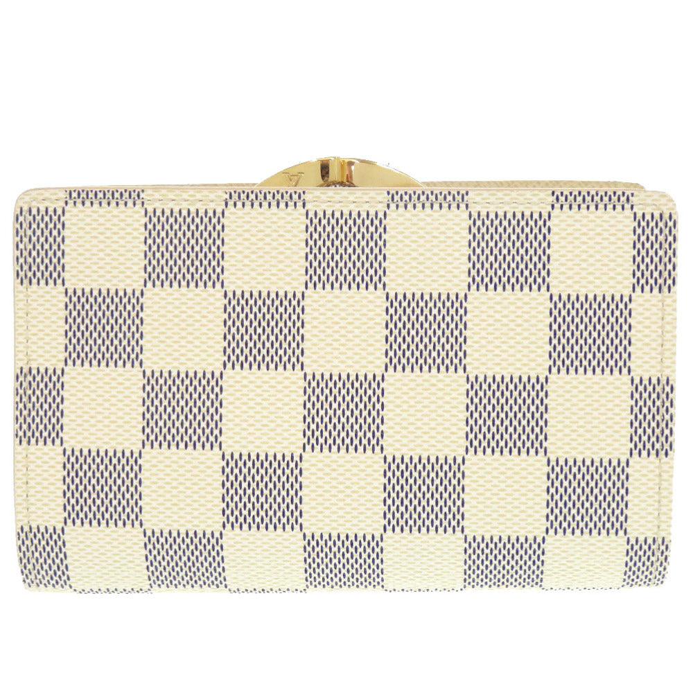 Louis Vuitton Bifold N61676 Damier Azur Damier Canvas White Wallet Case
