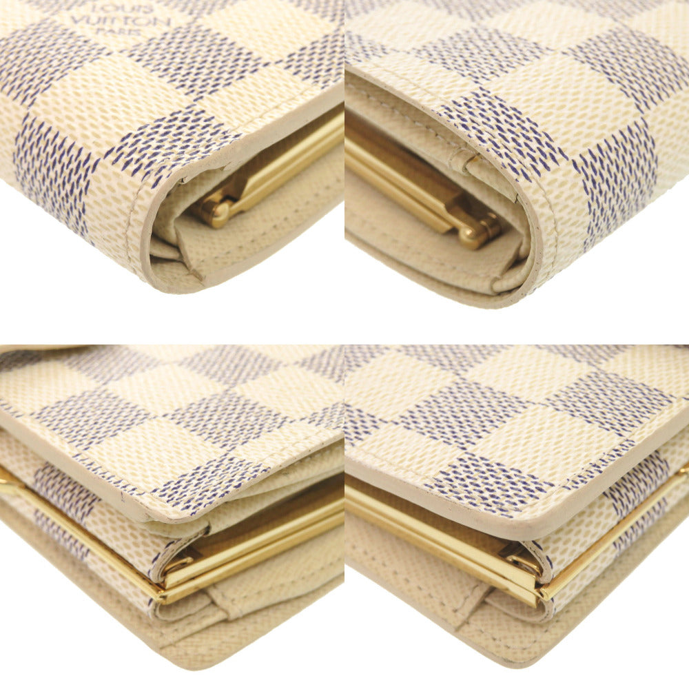 Louis Vuitton Bifold N61676 Damier Azur Damier Canvas White Wallet Case