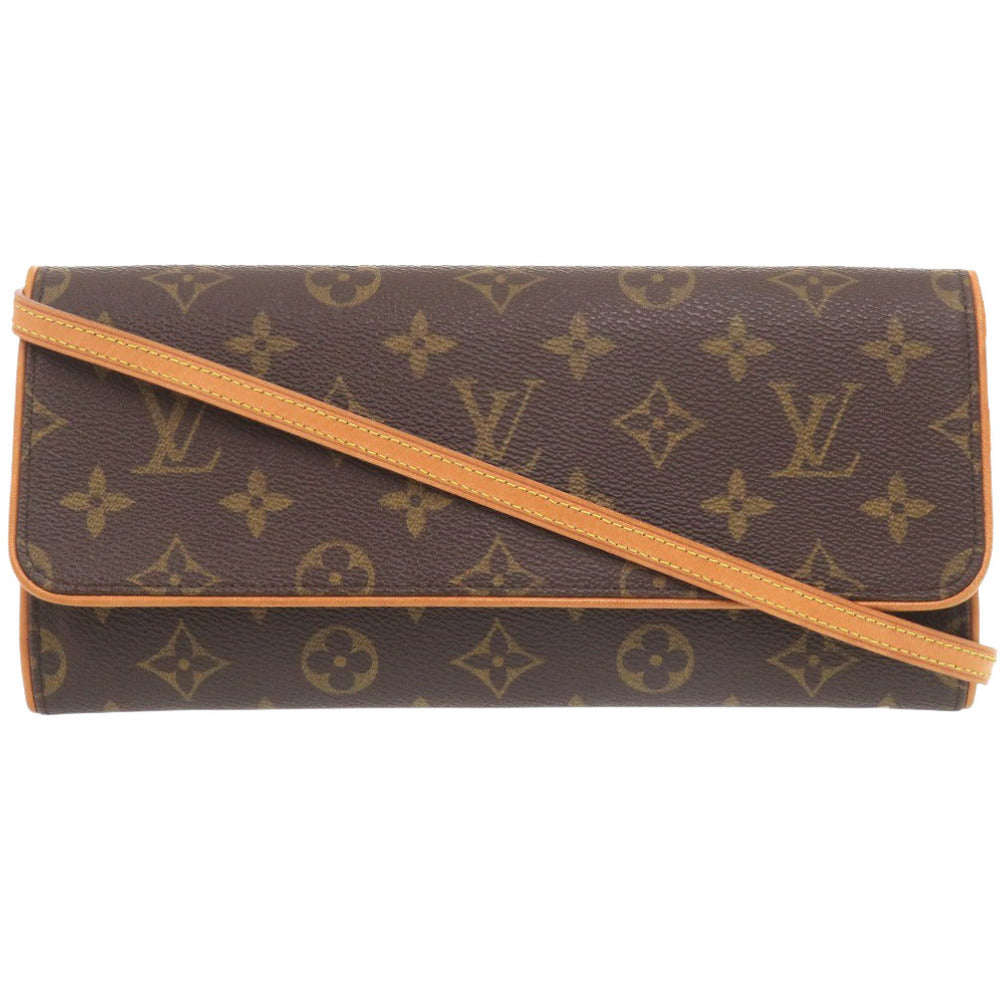 Louis Vuitton M51852 Pochette Twin GM Monogram Canvas Brown Shoulder Bag 6L1225Sl5K9