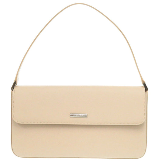 Burberry With Women Handbag Leather Beige Logo Travel Bag