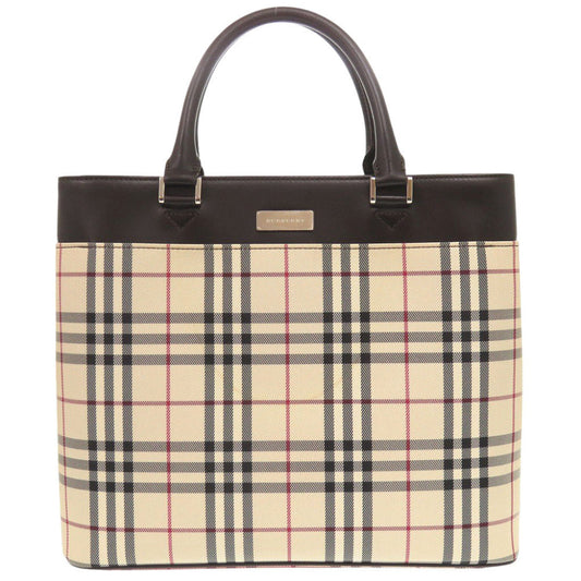 Burberry Nova Check Women Handbag Leather Canvas Beige Travel Bag 6L2010A5M13