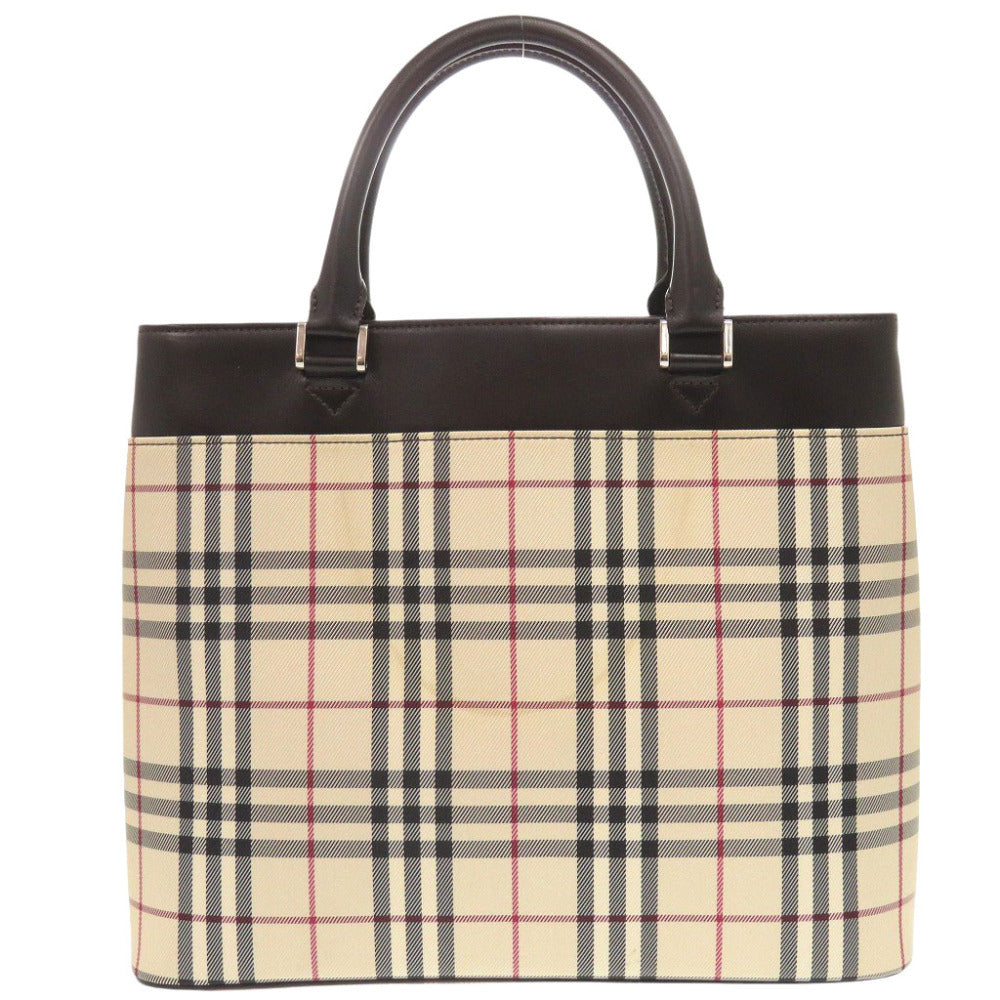 Burberry Nova Check Women Handbag Leather Canvas Beige Travel Bag 6L2010A5M13