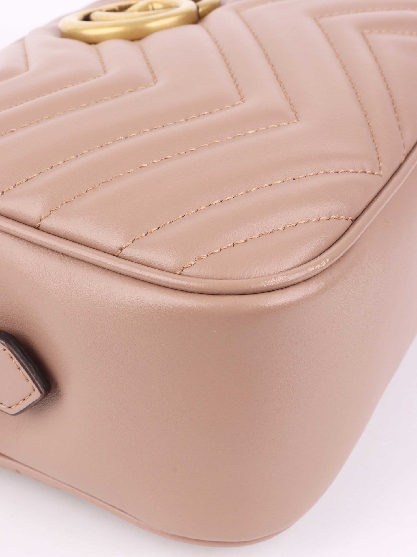 Gucci Small Beige Marmont Shoulder Bag.