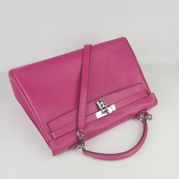 Hermes Luxury Kelly Cm Togo Handbag Peach Leather Silver Travel Bag