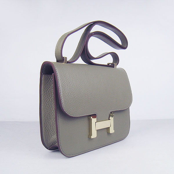 Hermes Luxury Constance Cowskin Bag H Khaki Golden Leather Travel Bag