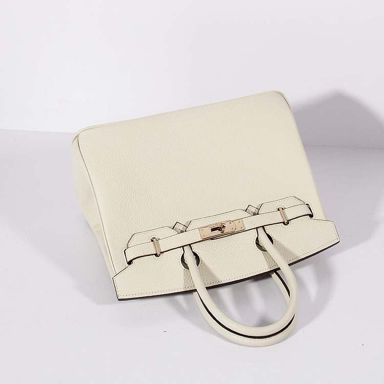 Hermes Luxury Cm Birkin Bag Togo With Strap Leather Beige Travel Bag