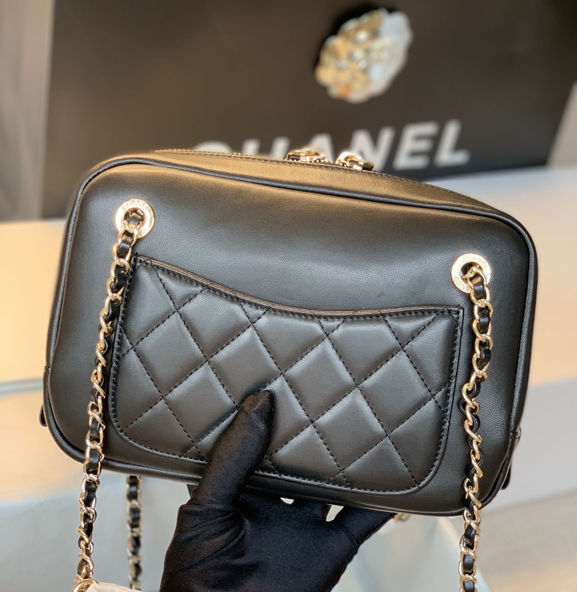 CHL Camera Cubic Top Qualityamonds Black Handbag