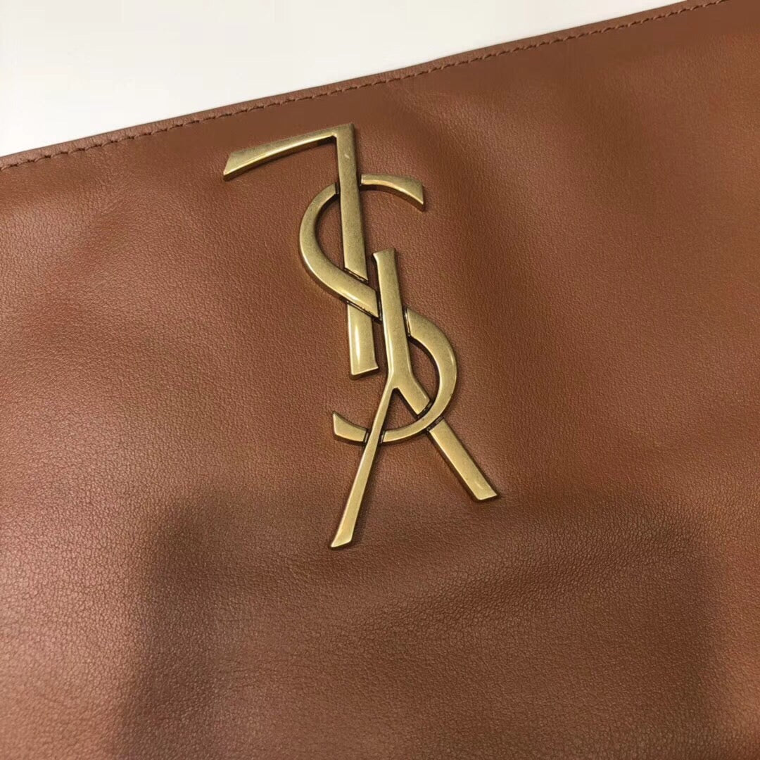 YSL Saint Laurent Kate Reversible 28.5in 11cm Brown Medium Chain Handbag