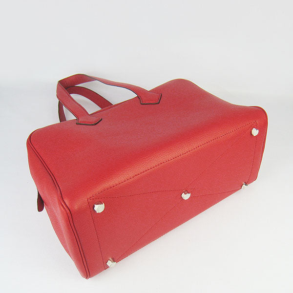 Hermes Luxury Togo Handbag Leather Red Travel Bag