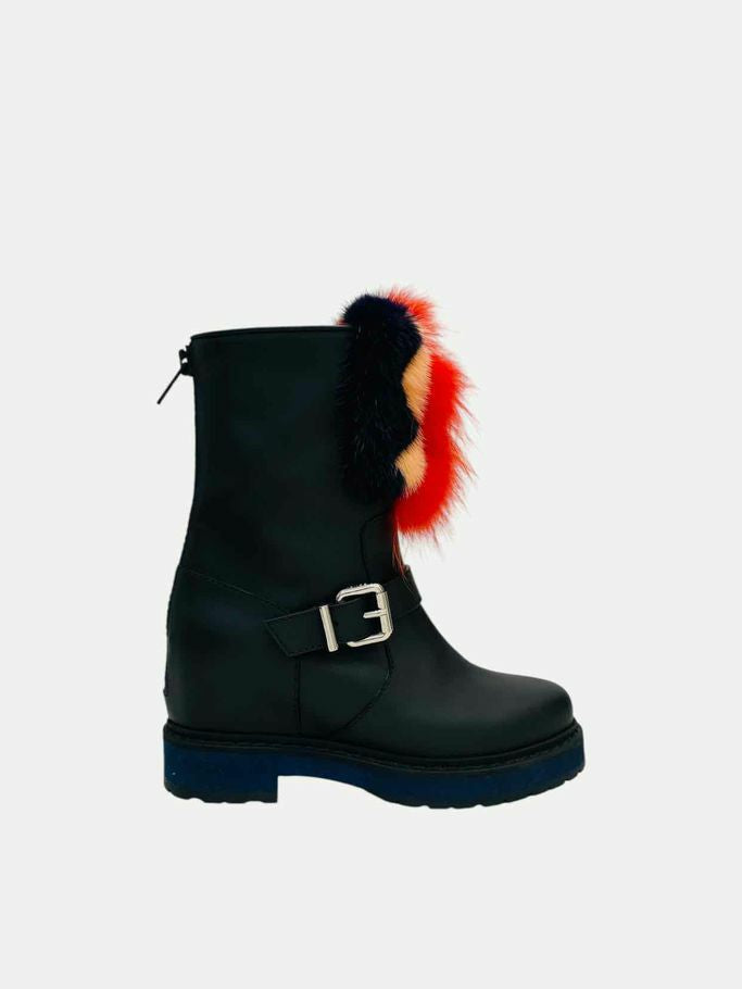 Fendi Caroline Leather Black Shoes