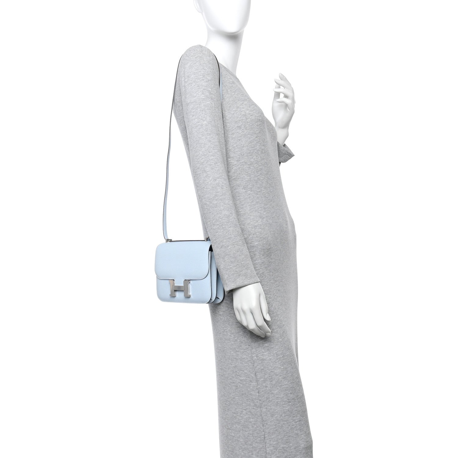 Hermes Epsom Constance Bleu Brume Handbag Travel Bag
