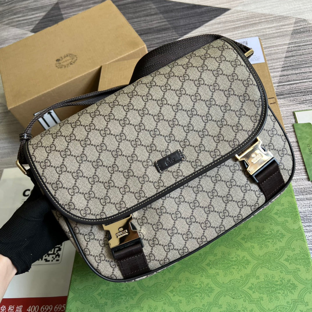 gg Messenger gg Supreme ,Men Canvas Beige Shoulder Bag