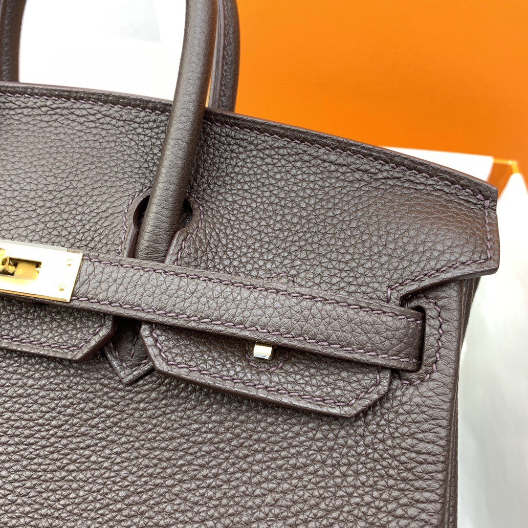 Top Quality Birkin Nata Swift Dark For Brown Gold Travel Bag