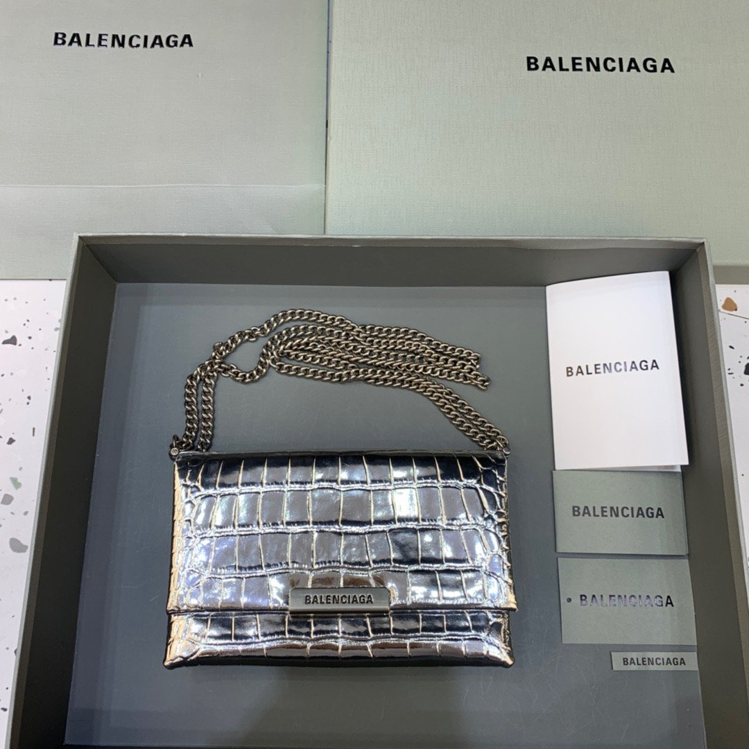 Balen Triplet Bag Crocotop Qualityle Embossed For Silver Small Travel Bag