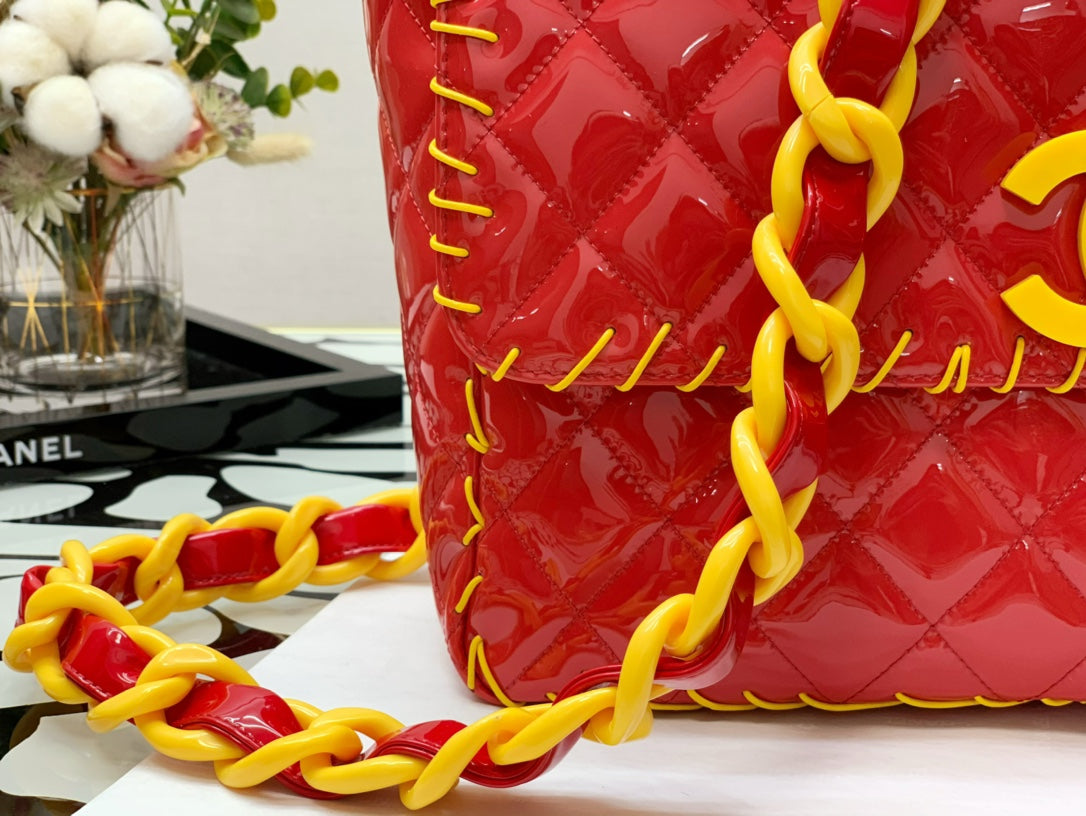 Chlvinyl Classic And Yellow Shoulder Bag For Red